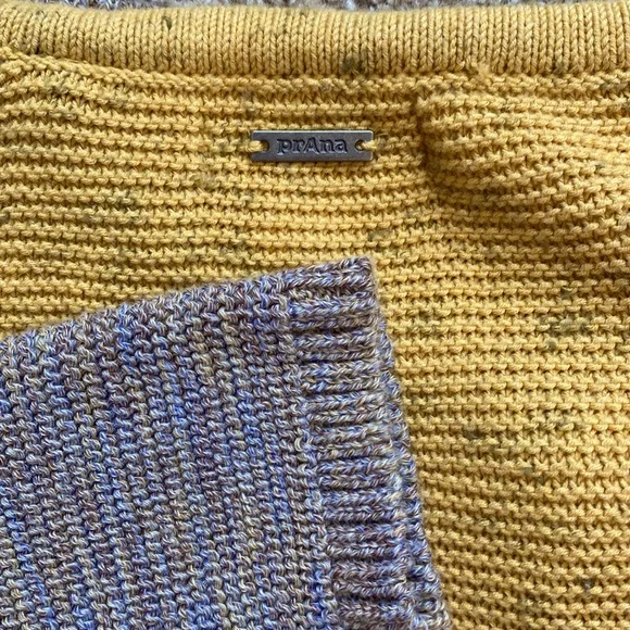 prAna Crystal Beach sweater size M Yellow and purple - Picture 3 of 12